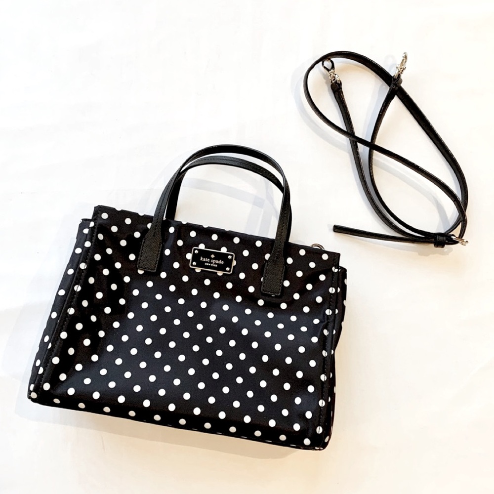 Kate Spade Black & White Nylon Blake Ave Purse